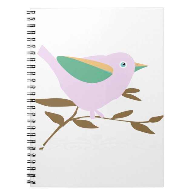 Little pink bird spiral notebook (Front)
