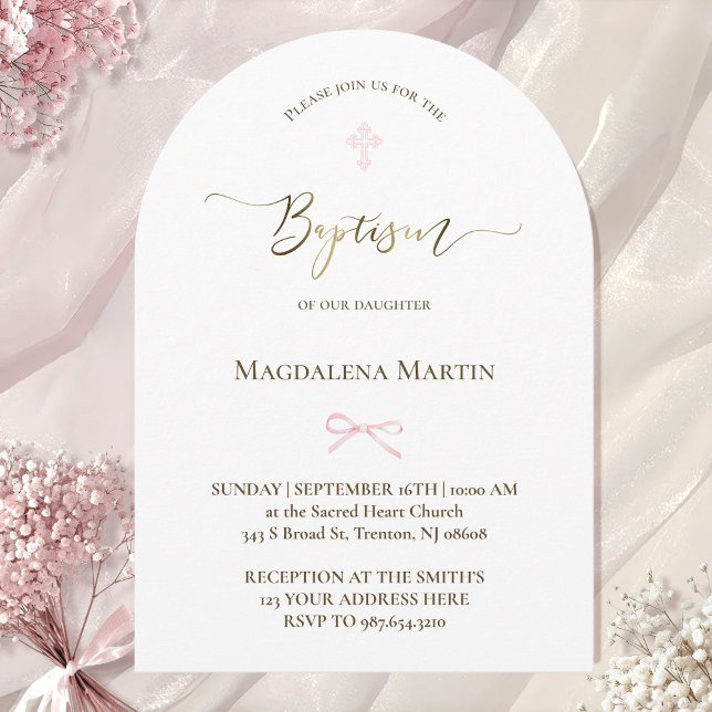 little pink bow  |  Baptism Invitation (Creator Uploaded)