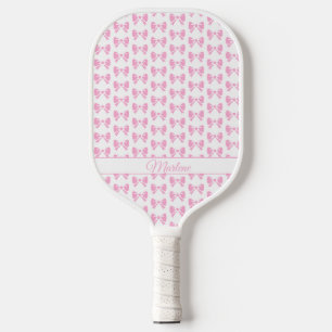 Little Pink Bow Girl Ladies Girly Birthday Pickleball Paddle