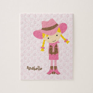 Little Pink Cowgirl {blonde} Jigsaw Puzzle
