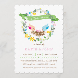 Little Pink Eggs   Twin Girls Shower Invitation