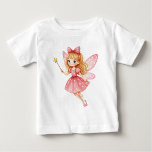 Little Pink Fairy with golden hair Baby T-Shirt