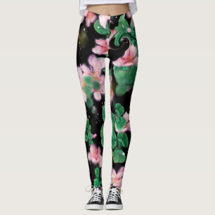 little pink flowers leggings