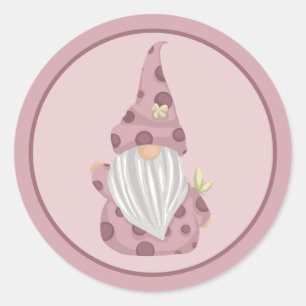 Little Pink Gnome Detailed Classic Round Sticker