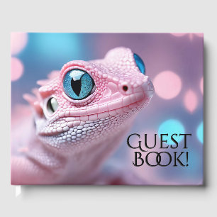 Little Pink Lizard w/ Big Blue Eyes Date Info Guest Book