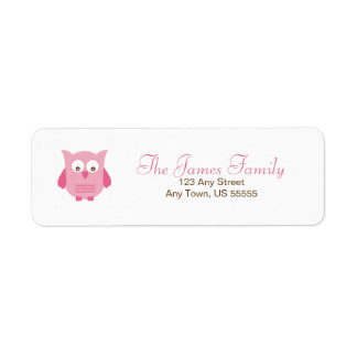 Little pink owl address labels