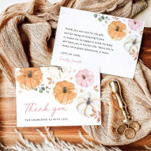 Little Pink Pumpkin Girl Baby Shower Thank You