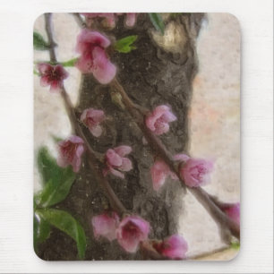 Little Pink Tree Flowers Mouse Pad