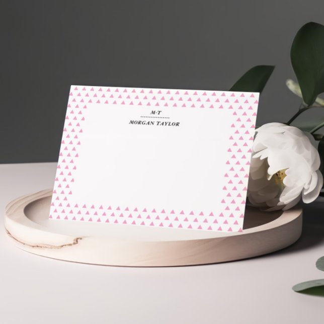Little Pink Triangles Personalised Note Cards (Creator Uploaded)