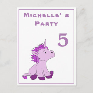 Little Pink Unicorn Birthday Party Invite