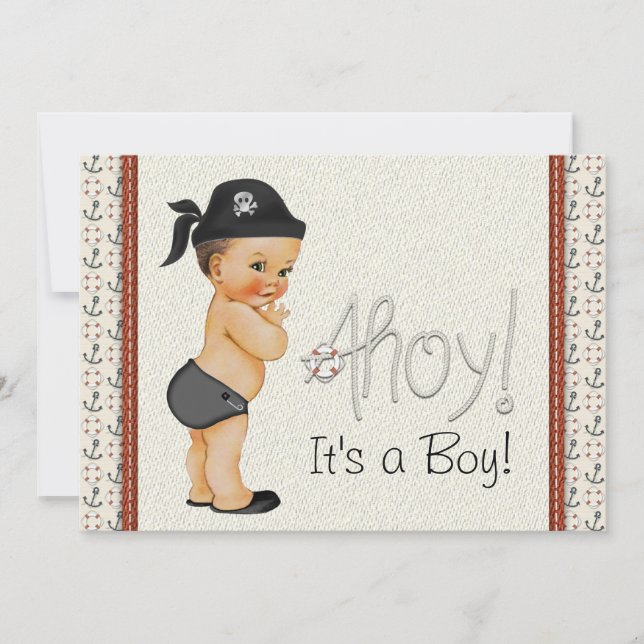 Little Pirate Baby Shower Invitation (Front)