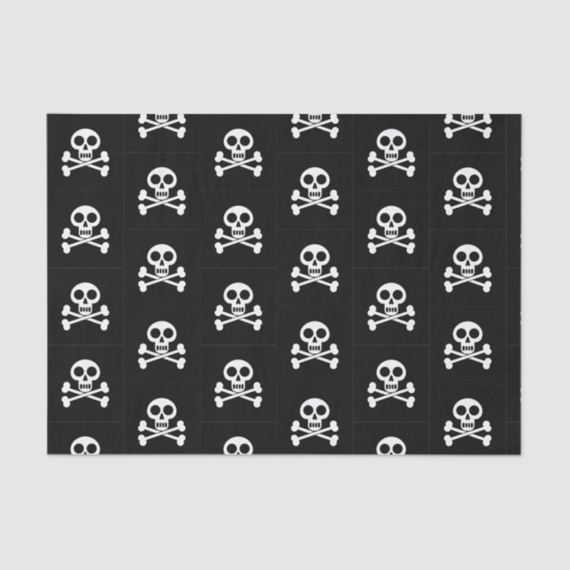 Little Pirate Kids Skull and Crossbones Birthday  Tissue Paper (Front)