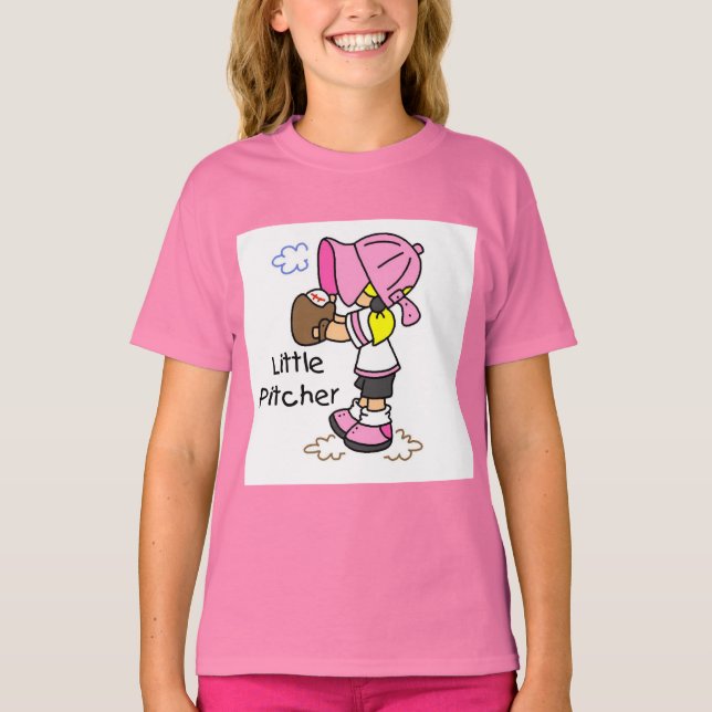 Little Pitcher Girls Baseball Tshirts and Gifts (Front)