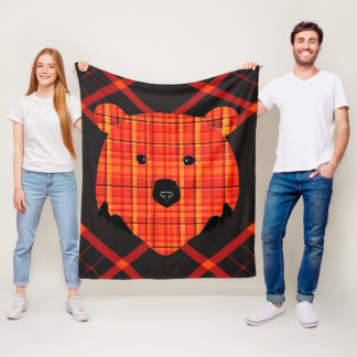 Little Plaid Story Book Bear Fleece Blanket