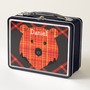 Little Plaid Story Book Bear Metal Lunch Box