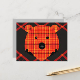 Little Plaid Story Book Bear Postcard