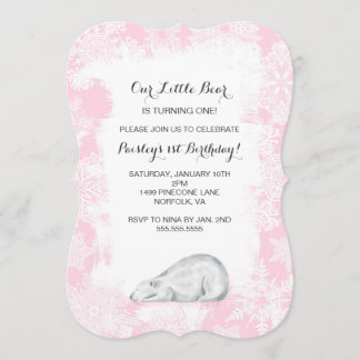 Little Polar Bear Winter Birthday Party Invite