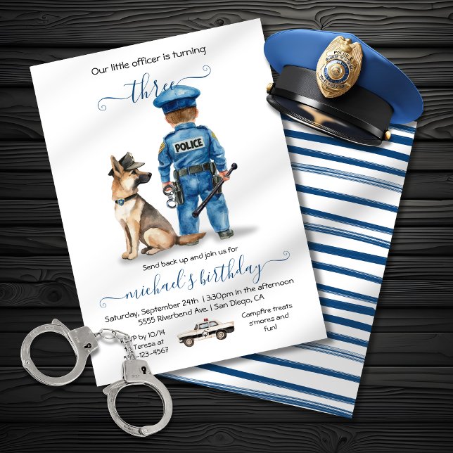 LIttle Police Officer Birthday Party Invitation (Creator Uploaded)