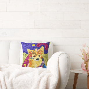 Little Pom Puppy Quilt Like Design Cushion