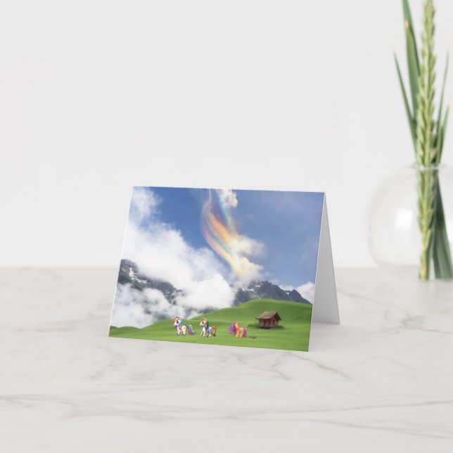 Little Pony and Unicorns Card (Front)
