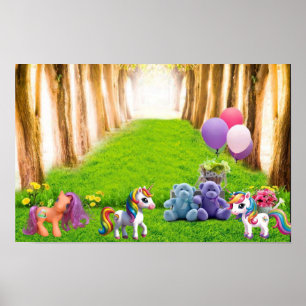 Little Pony and Unicorns Poster