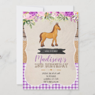 Little pony purple party invitation