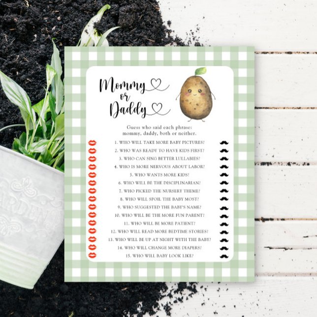 Little Potato - mummy or daddy baby shower game (Creator Uploaded)