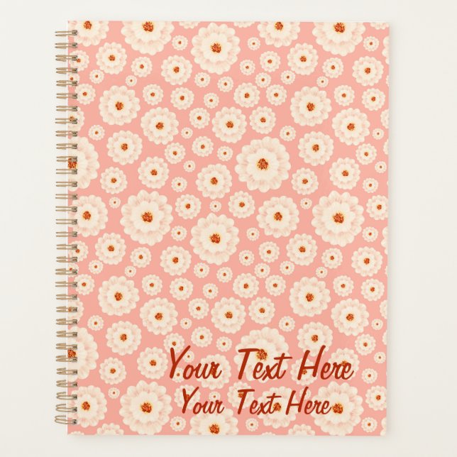 Little Powder Pink Flowers   Planner (Front)