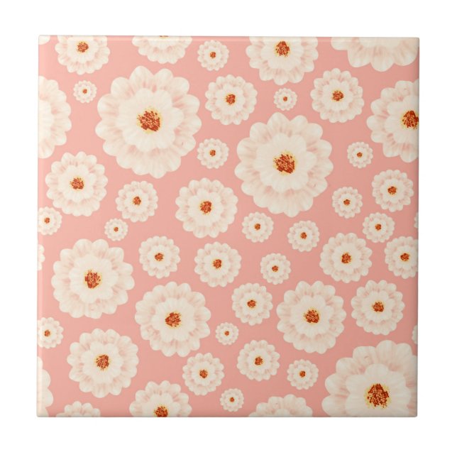 Little Powder Pink Flowers     Tile (Front)