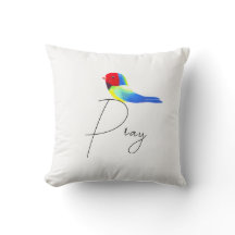 Little Prayer Bird Throw Pillow