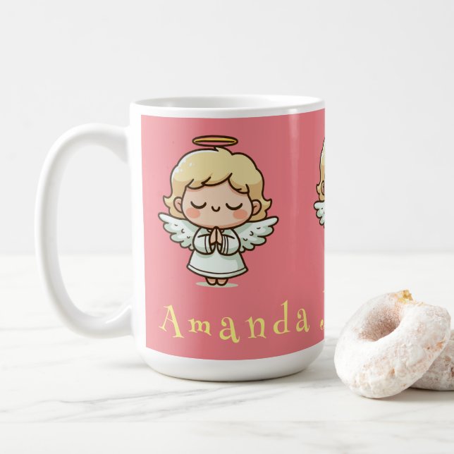 Little praying angel coffee mug (With Donut)