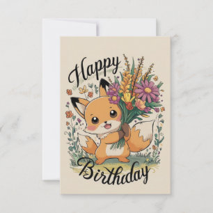 Little Pretty Fox Birthday Card