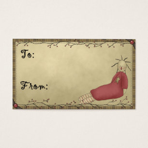 Little Prim Doll - Holiday Gift Tags