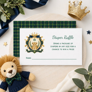 Little Prince Baby Boy Shower Diaper Raffle | Enclosure Card