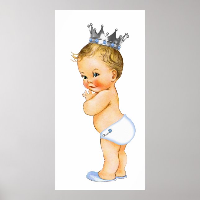 Little Prince Baby Boy Shower Poster (Front)