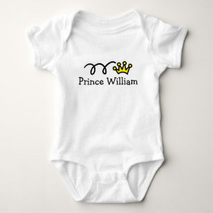 Little prince baby outfit with custom name bodysuit