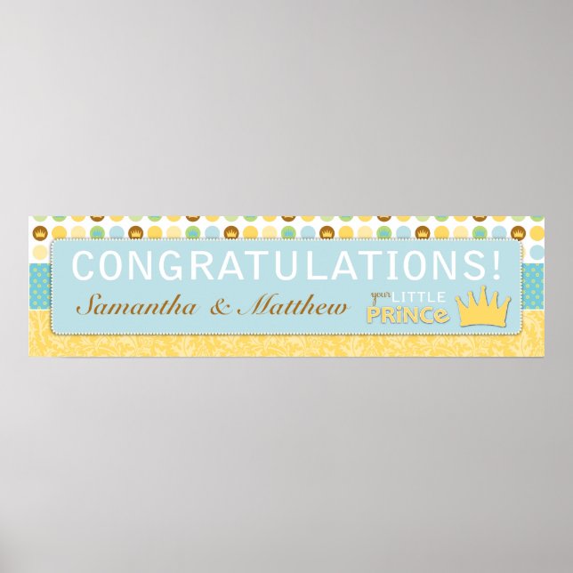 Little Prince Baby Shower Banner Poster (Front)