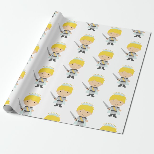 Little Prince Birthday Party Wrapping Paper (Unrolled)