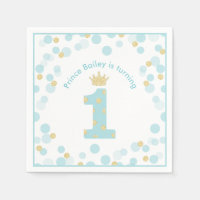 Little Prince Blue Gold 1st Birthday Party