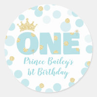 Little Prince Blue Gold Confetti Birthday Party