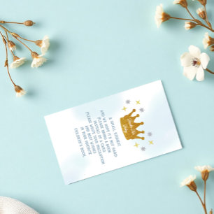 Little Prince Boy Baby Shower Books For Baby Enclosure Card