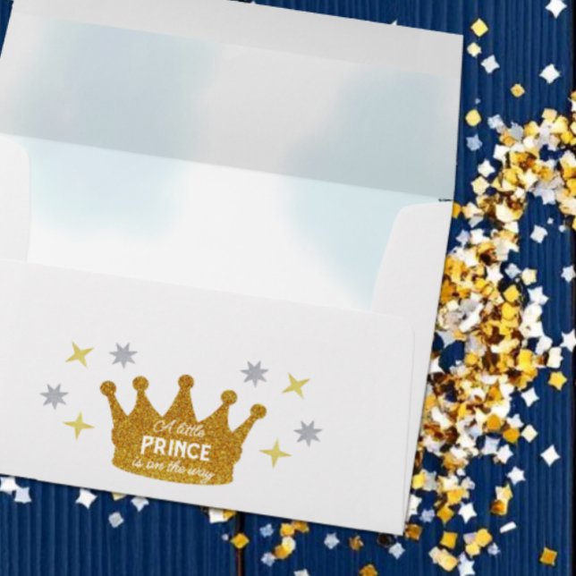 Little Prince Boy Baby Shower Envelope (Creator Uploaded)