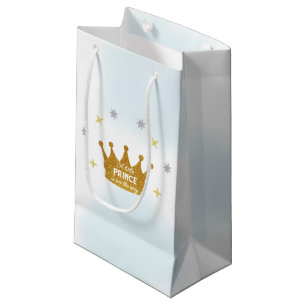 Little Prince Boy Baby Shower Small Gift Bag