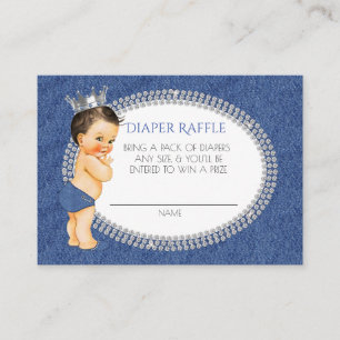 Little Prince Denim & Diamonds Diaper Raffle Enclosure Card