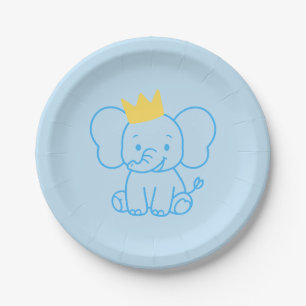 Little Prince Elephant Baby Shower Paper Plates 7"