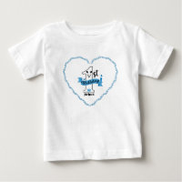 Little Prince Heart First Birthday Baby T-Shirt