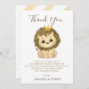 Little Prince Lion Boy Baby Shower Thank You