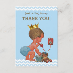 Little Prince on Phone Thank You Chevrons Card