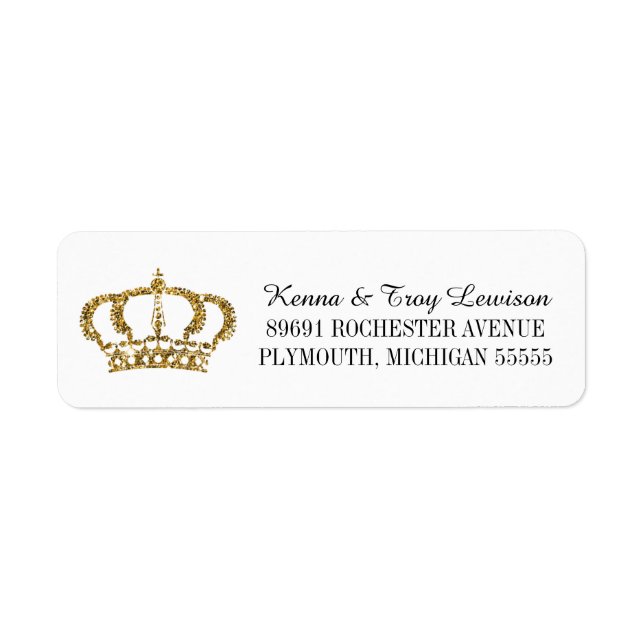 Little Prince or Princess Crown Return Address (Front)