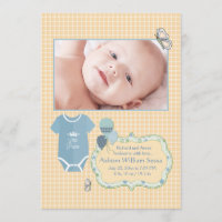 Little Prince Photo Birth Announcement